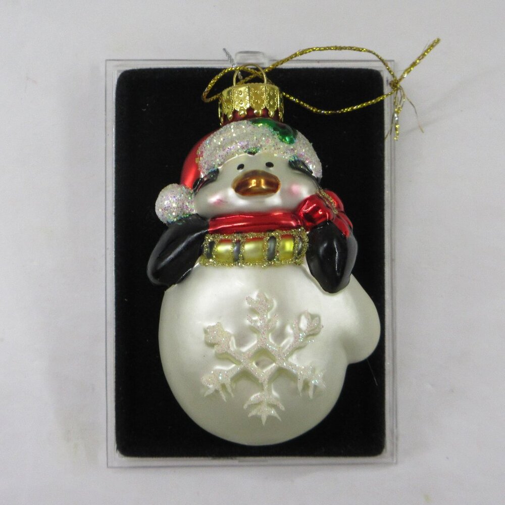 Unique Treasures Glass Penguin 3" Christmas Ornament in original box